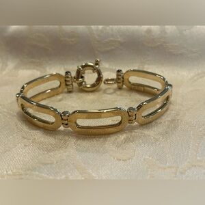 14kt YELLOW GOLD WIDE LINK BRACELET